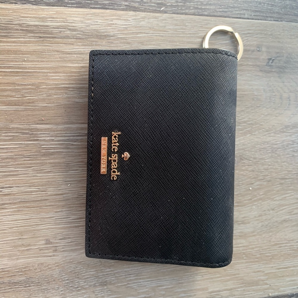 kate spade spencer mini keyring wallet, black